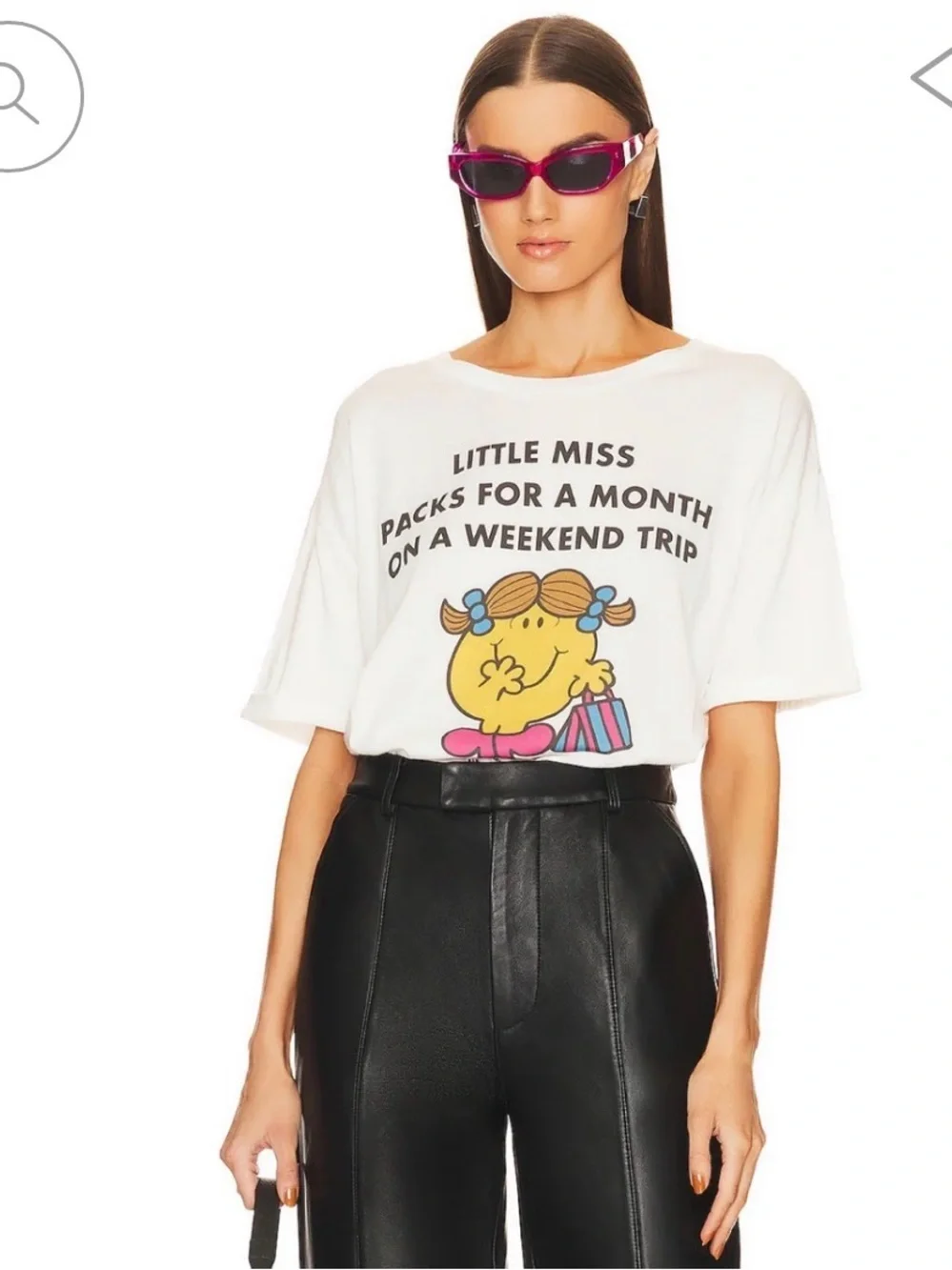 Little Miss Weekend Trip - Oversized Tee - White